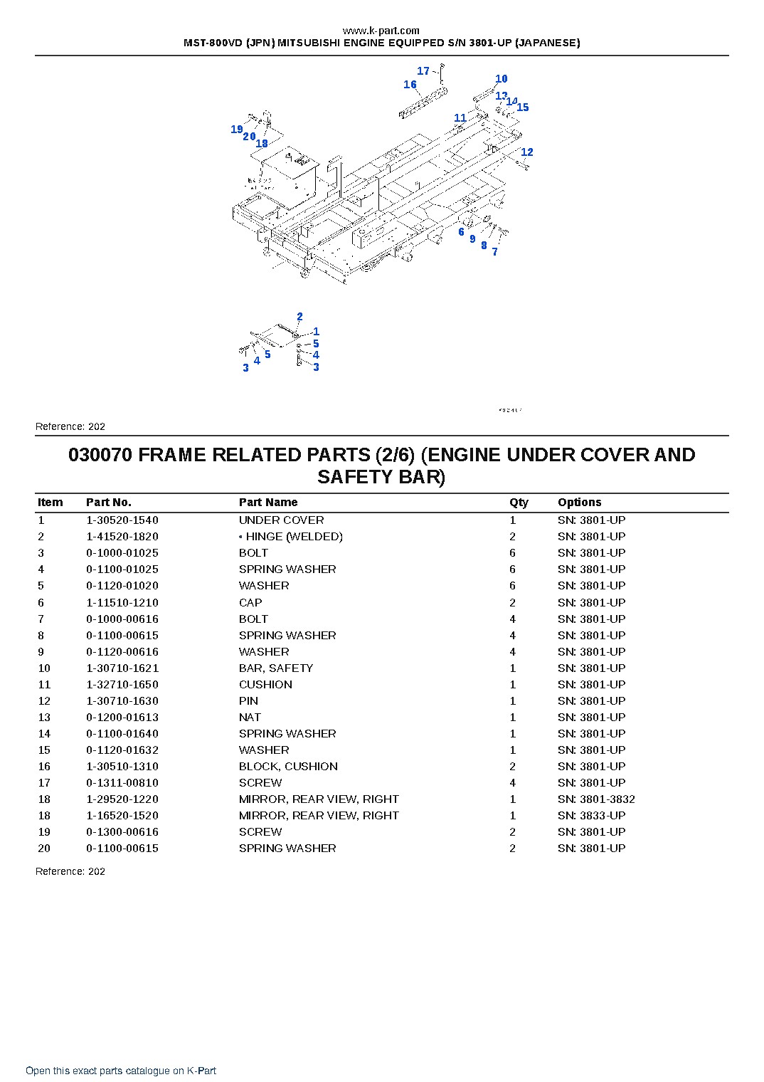 MST-800VD (JPN) MITSUBISHI ENGINE EQUIPPED S/N 3801-UP (JAPANESE) – sample page 8 MST-800VD (JPN) MITSUBISHI ENGINE EQUIPPED S/N 3801-UP (JAPANESE) – sample page 8