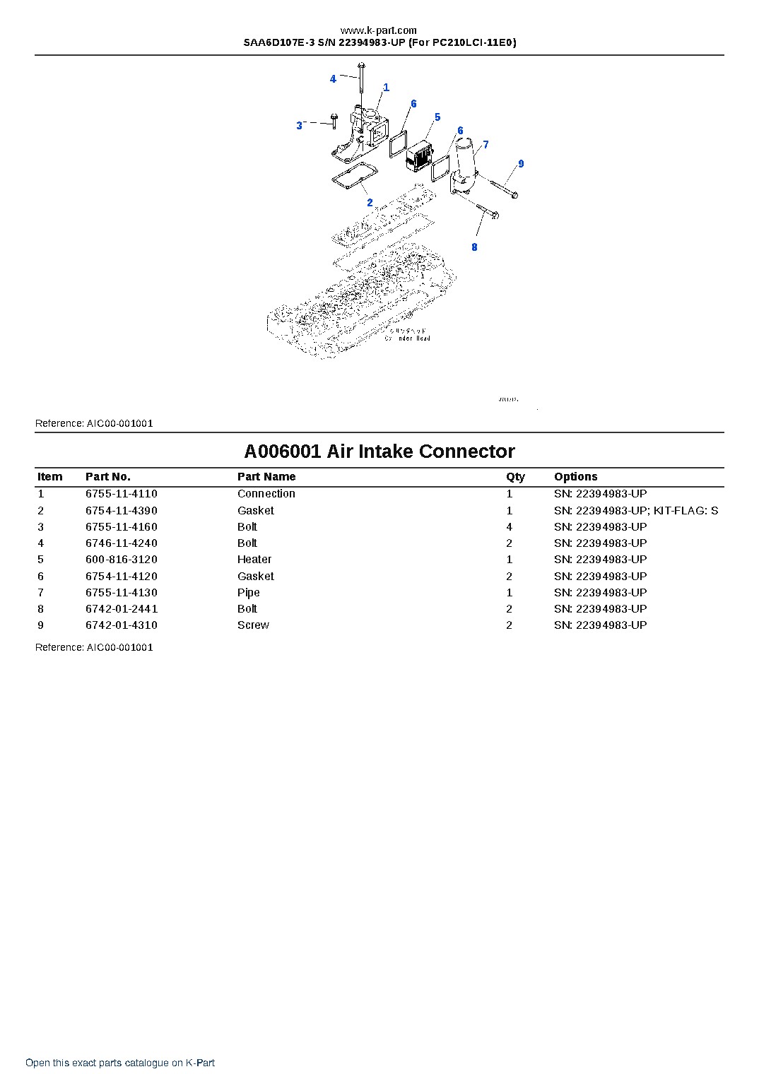 SAA6D107E-3 S/N 22394983-UP (For PC210LCI-11E0) – sample page 6 SAA6D107E-3 S/N 22394983-UP (For PC210LCI-11E0) – sample page 6
