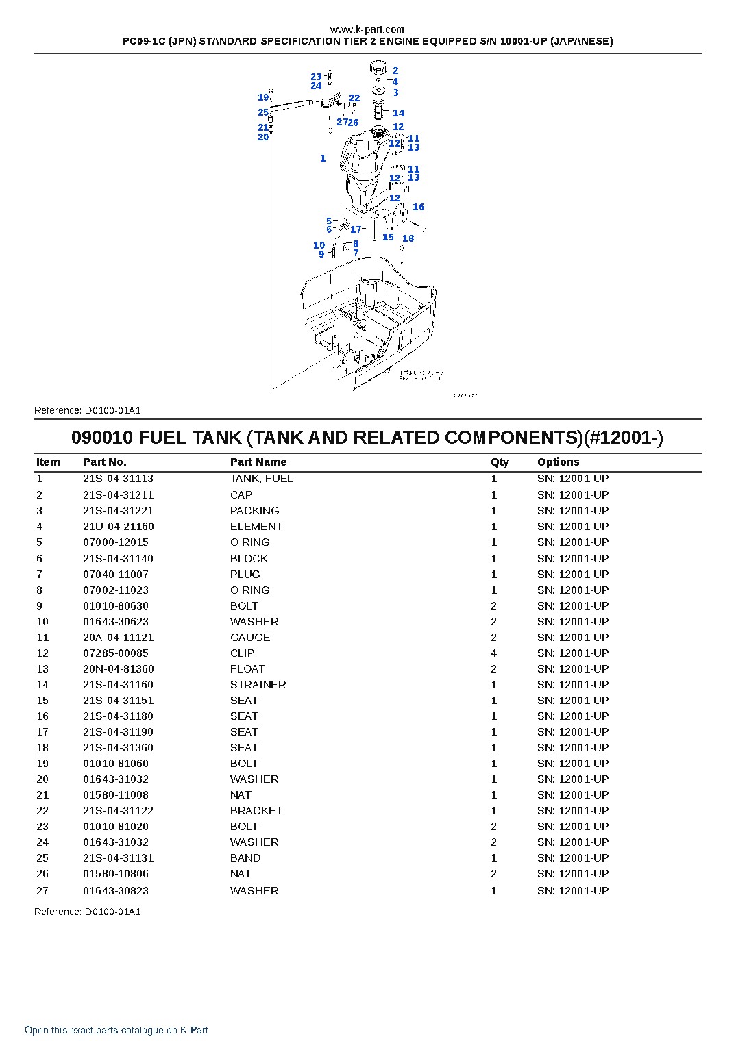 PC09-1C (JPN) STANDARD SPECIFICATION TIER 2 ENGINE EQUIPPED S/N 10001-UP (JAPANESE) – sample page 7 PC09-1C (JPN) STANDARD SPECIFICATION TIER 2 ENGINE EQUIPPED S/N 10001-UP (JAPANESE) – sample page 7