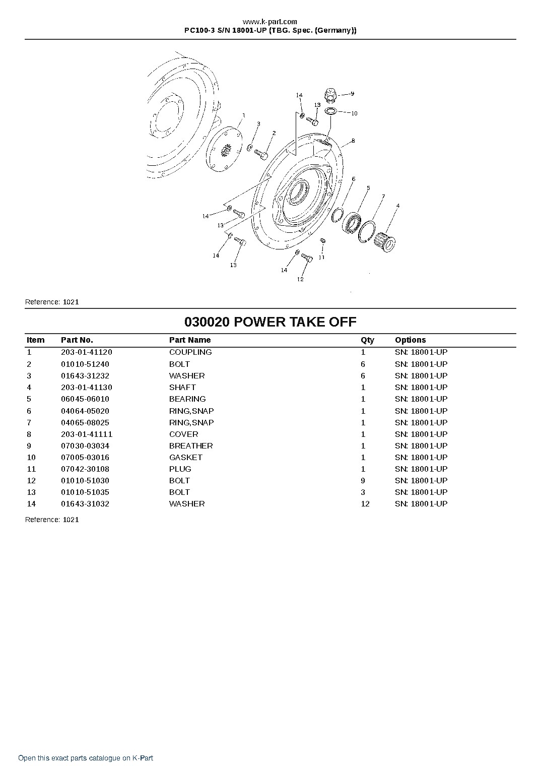 PC100-3 S/N 18001-UP (TBG. Spec. (Germany)) – sample page 2