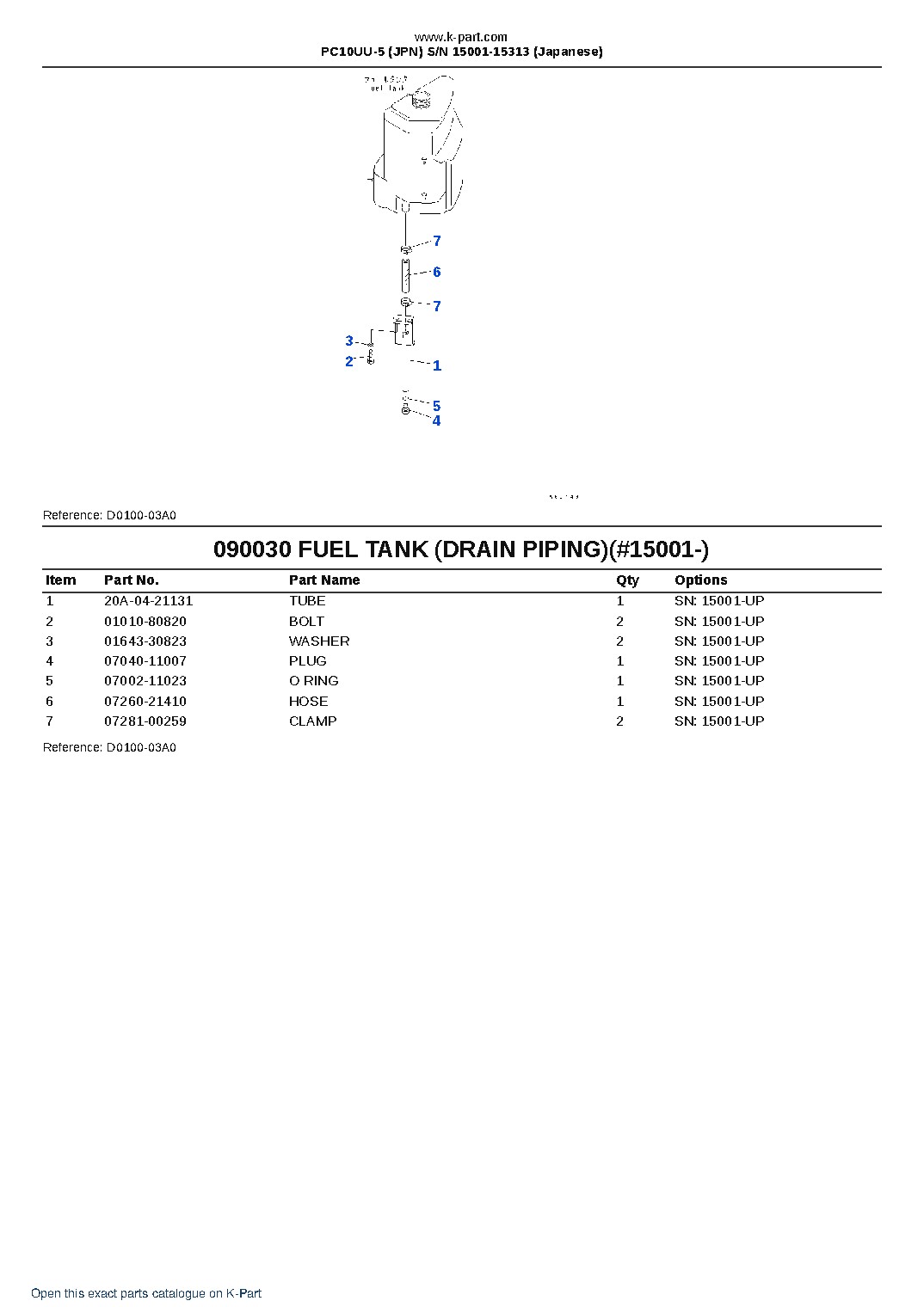 PC10UU-5 (JPN) S/N 15001-15313 (Japanese) – sample page 8 PC10UU-5 (JPN) S/N 15001-15313 (Japanese) – sample page 8
