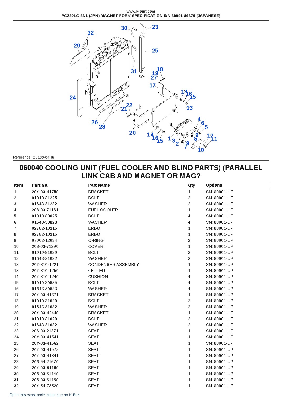 PC220LC-8N1 (JPN) MAGNET FORK SPECIFICATION S/N 80001-80376 (JAPANESE) – sample page 9