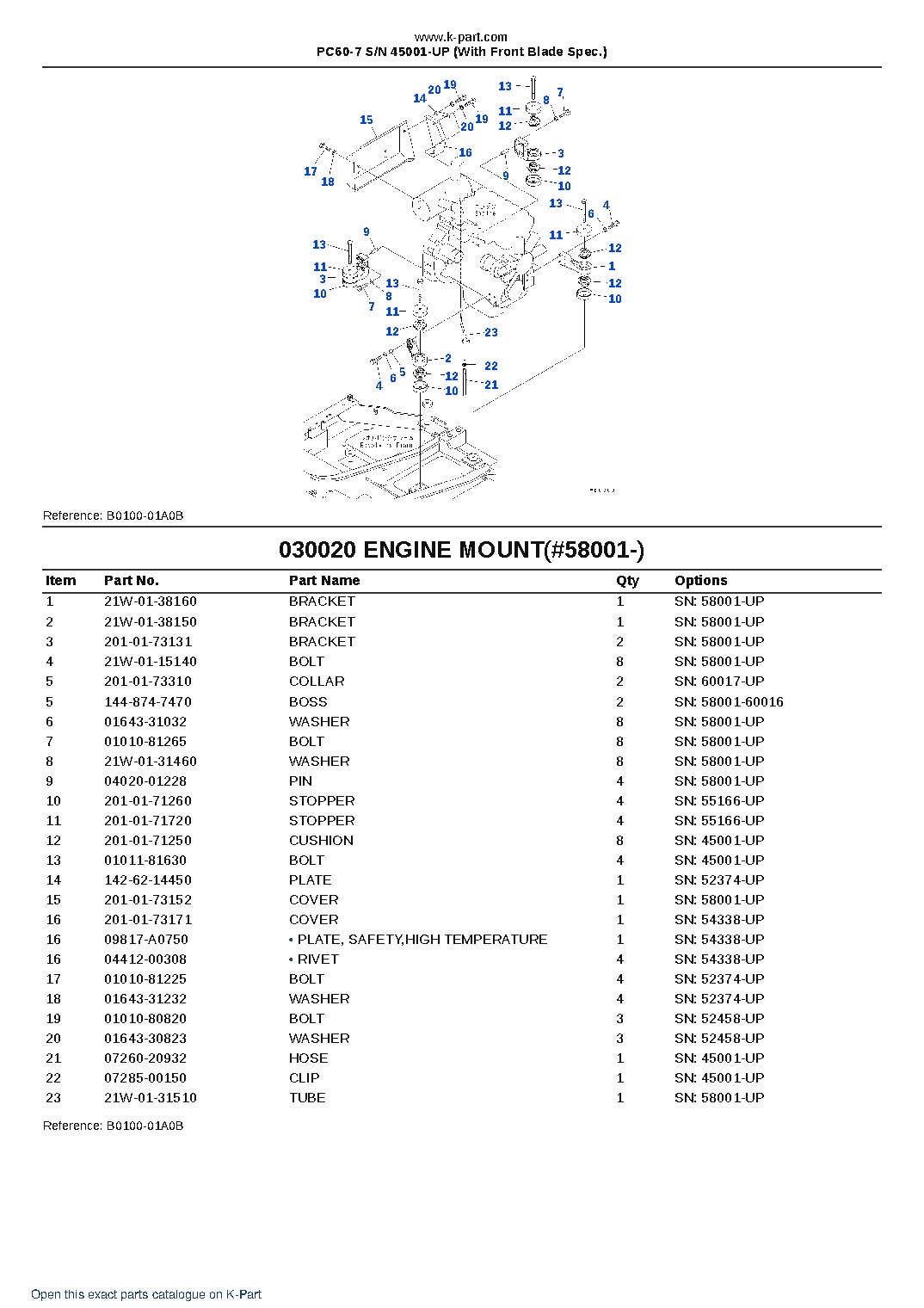 PC60-7 S/N 45001-UP (With Front Blade Spec.) – sample page 2 PC60-7 S/N 45001-UP (With Front Blade Spec.) – sample page 2