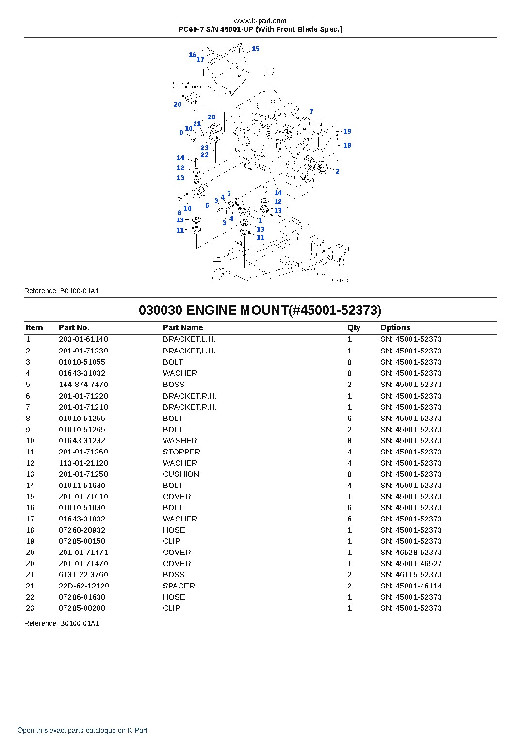 PC60-7 S/N 45001-UP (With Front Blade Spec.) – sample page 3 PC60-7 S/N 45001-UP (With Front Blade Spec.) – sample page 3