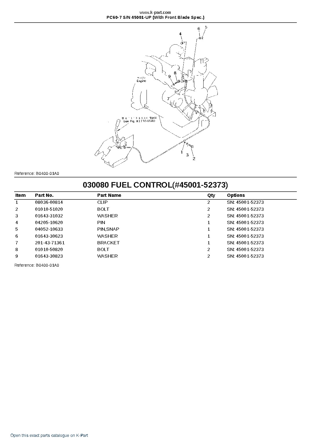 PC60-7 S/N 45001-UP (With Front Blade Spec.) – sample page 8 PC60-7 S/N 45001-UP (With Front Blade Spec.) – sample page 8