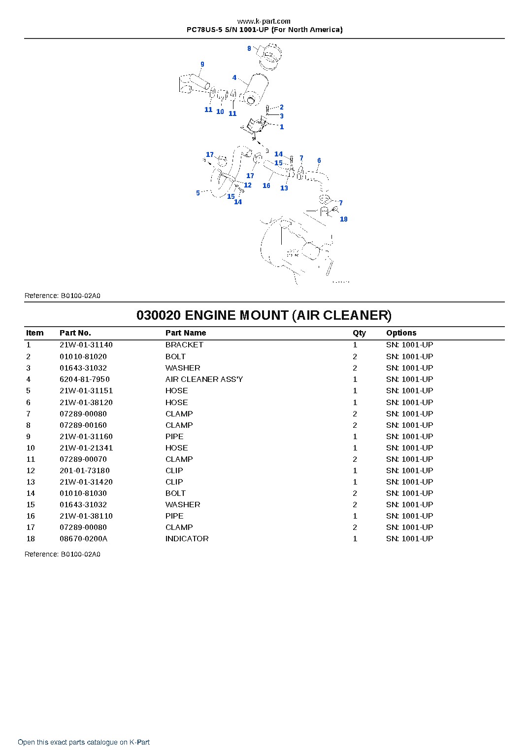 PC78US-5 S/N 1001-UP (For North America) – sample page 2