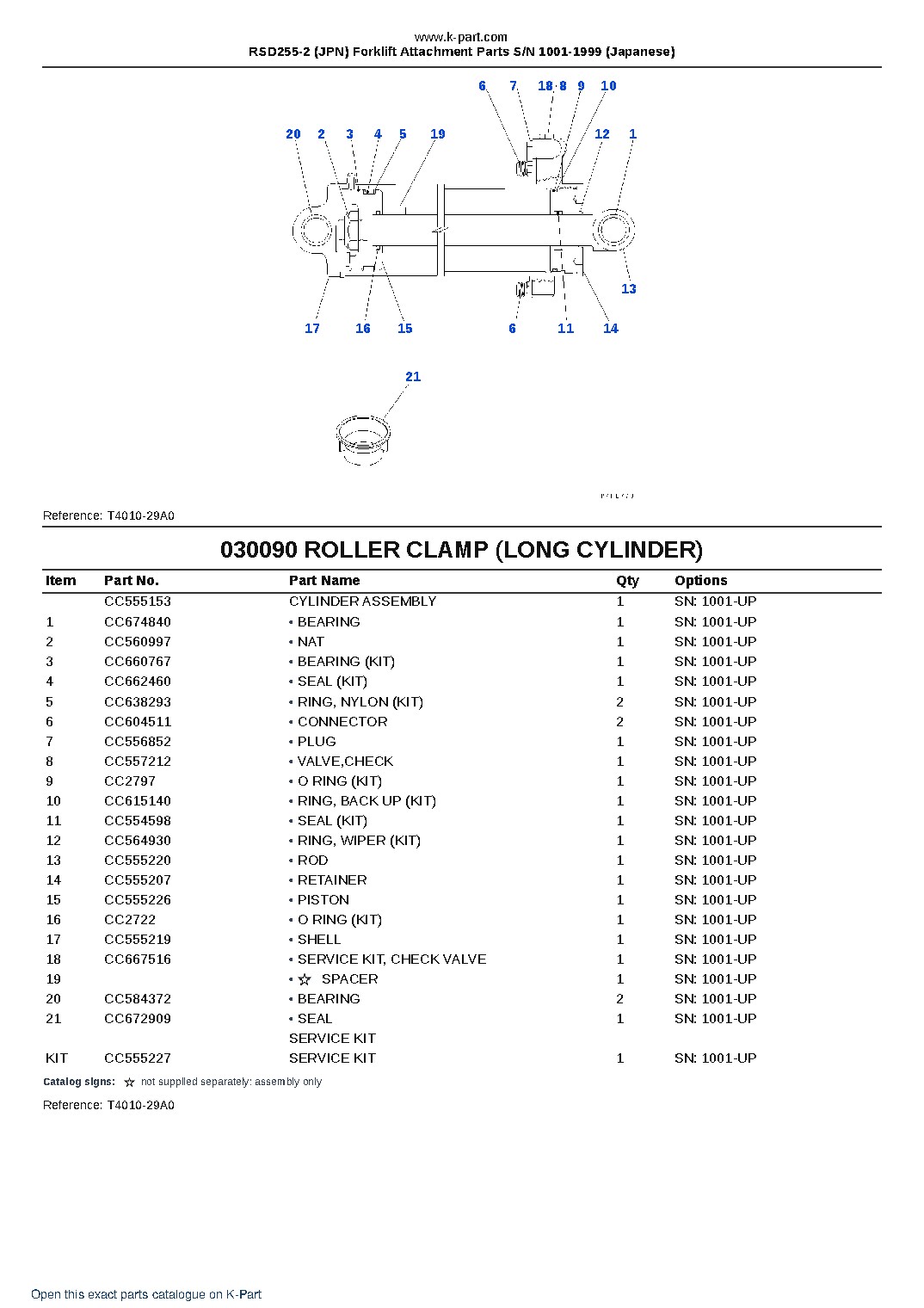 RSD255-2 (JPN) Forklift Attachment Parts S/N 1001-1999 (Japanese) – sample page 10 RSD255-2 (JPN) Forklift Attachment Parts S/N 1001-1999 (Japanese) – sample page 10