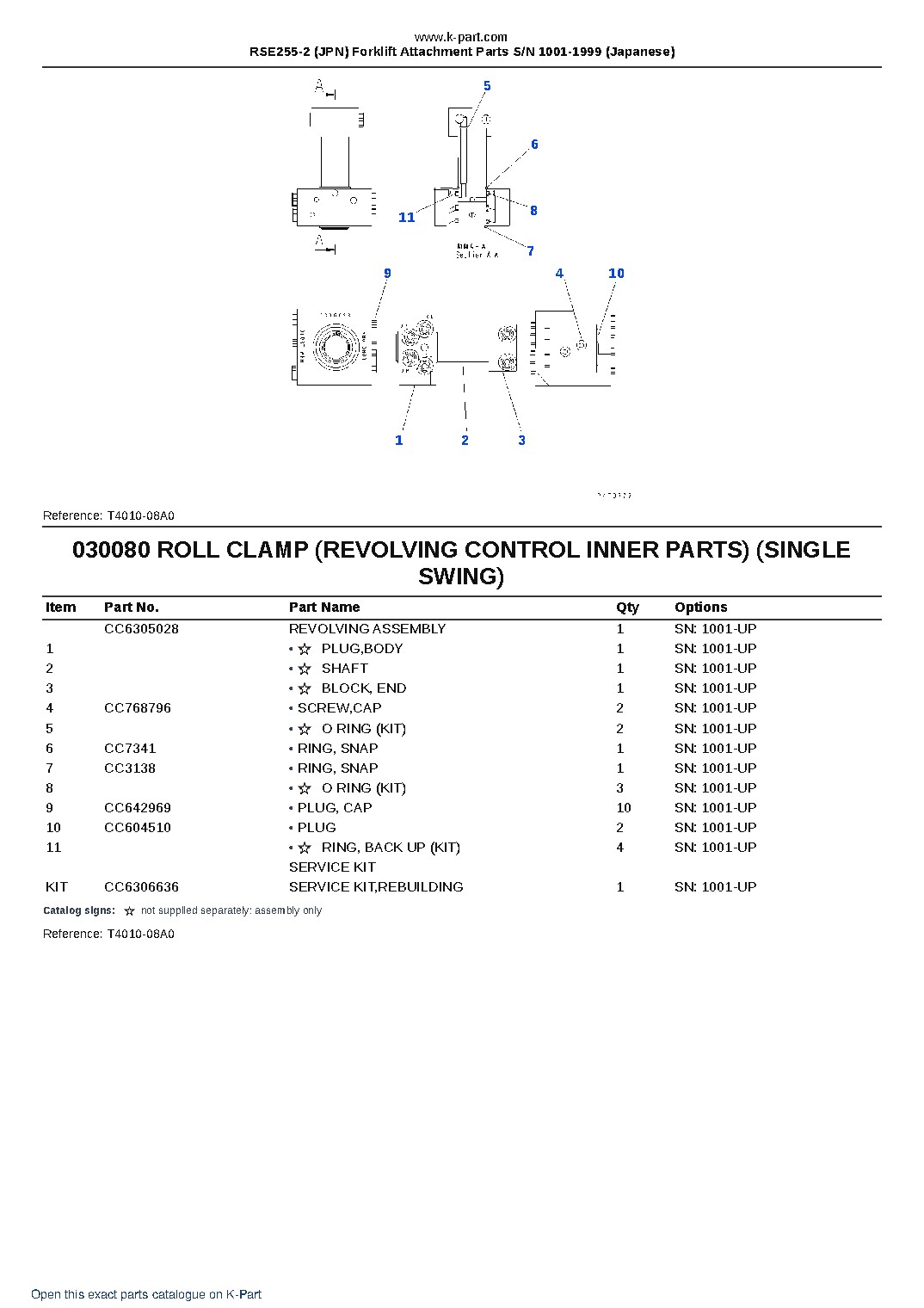 RSE255-2 (JPN) Forklift Attachment Parts S/N 1001-1999 (Japanese) – sample page 9 RSE255-2 (JPN) Forklift Attachment Parts S/N 1001-1999 (Japanese) – sample page 9