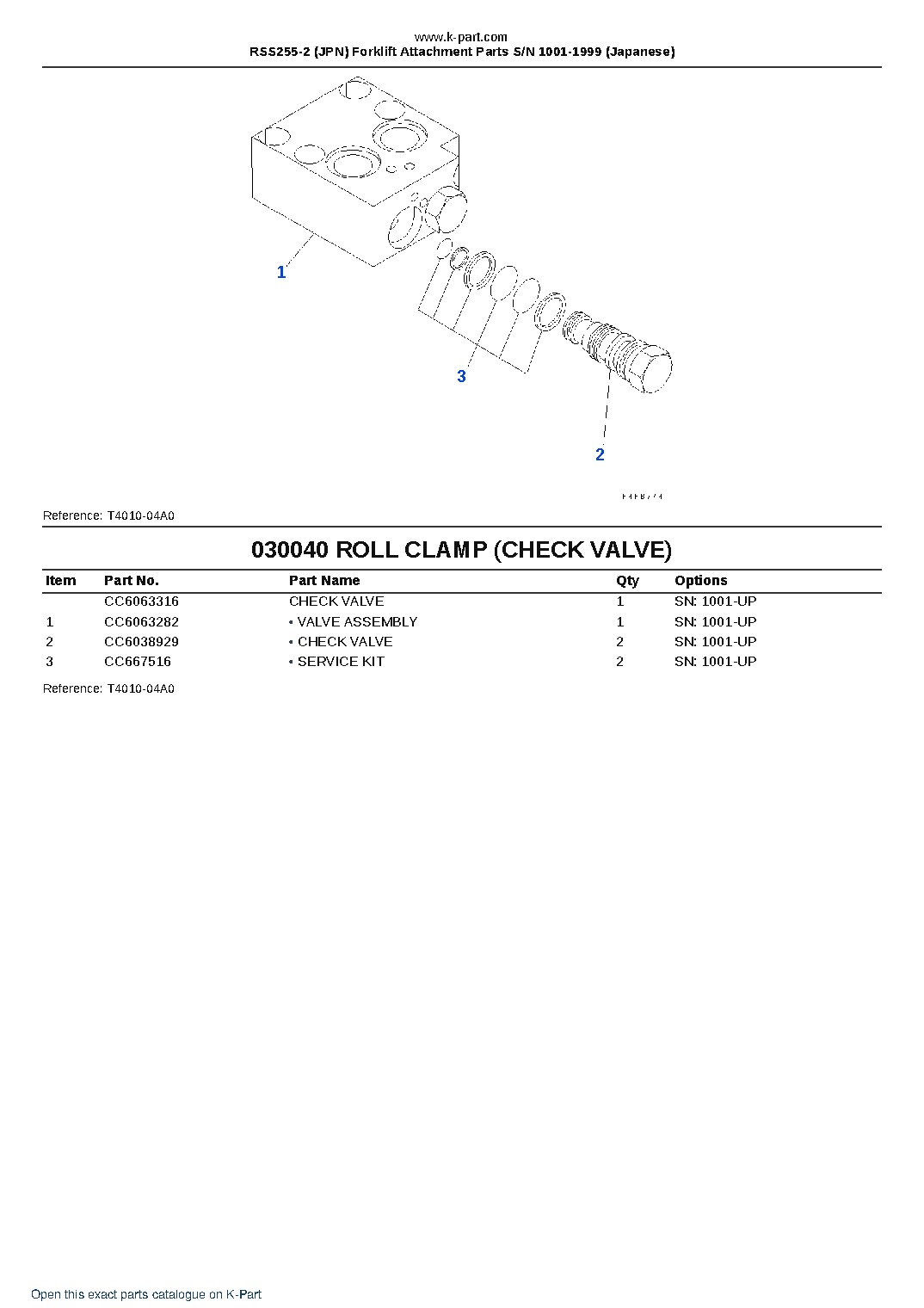 RSS255-2 (JPN) Forklift Attachment Parts S/N 1001-1999 (Japanese) – sample page 5