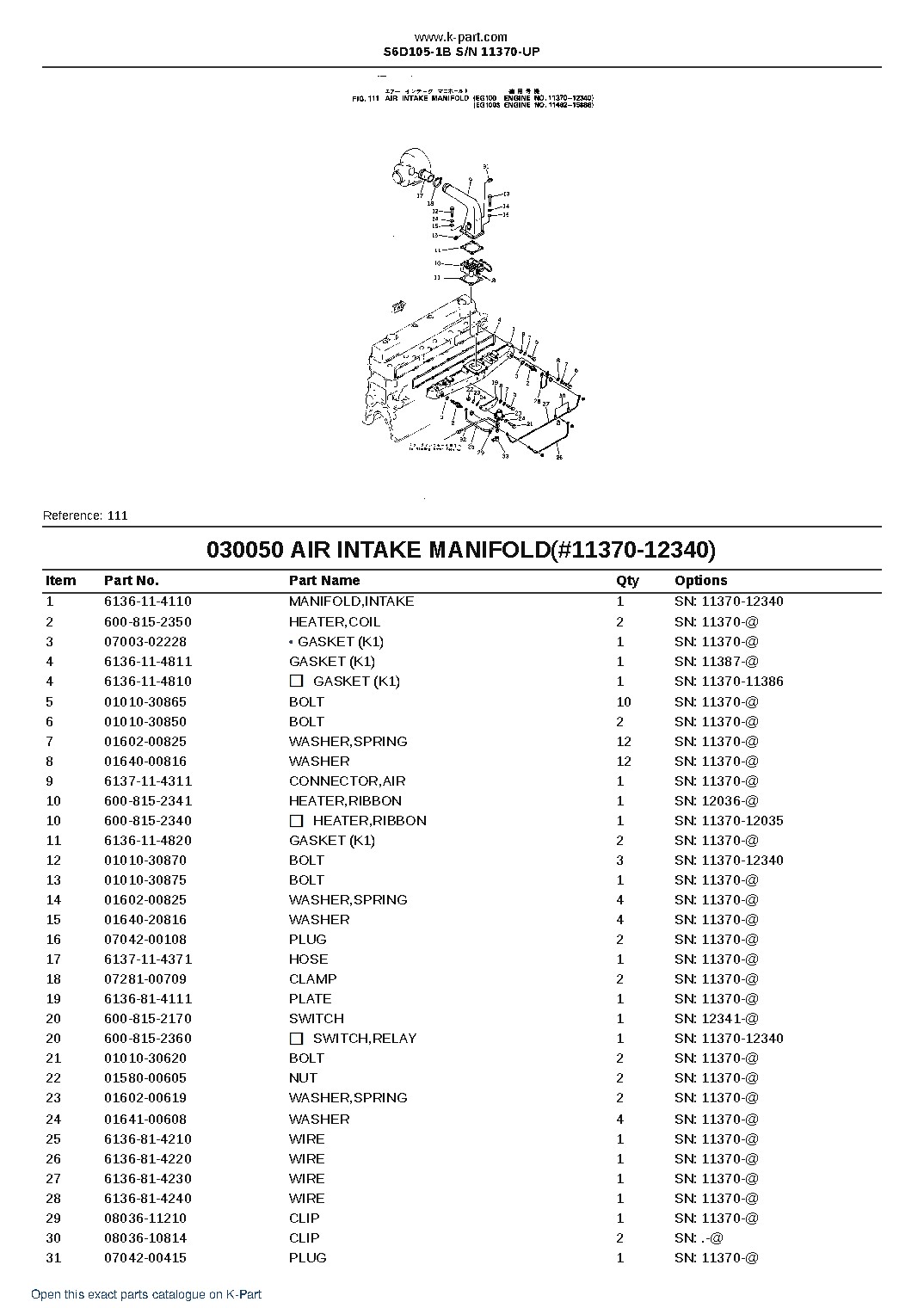 S6D105-1B S/N 11370-UP – sample page 6 S6D105-1B S/N 11370-UP – sample page 6