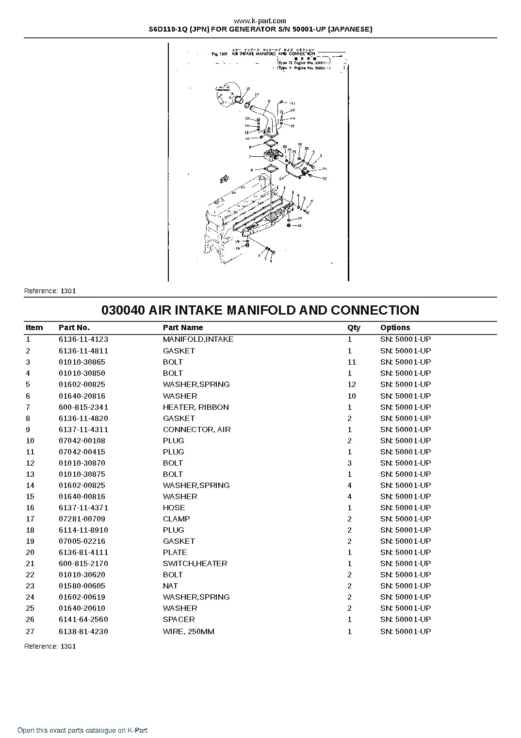 S6D110-1Q (JPN) FOR GENERATOR S/N 50001-UP (JAPANESE) – sample page 5
