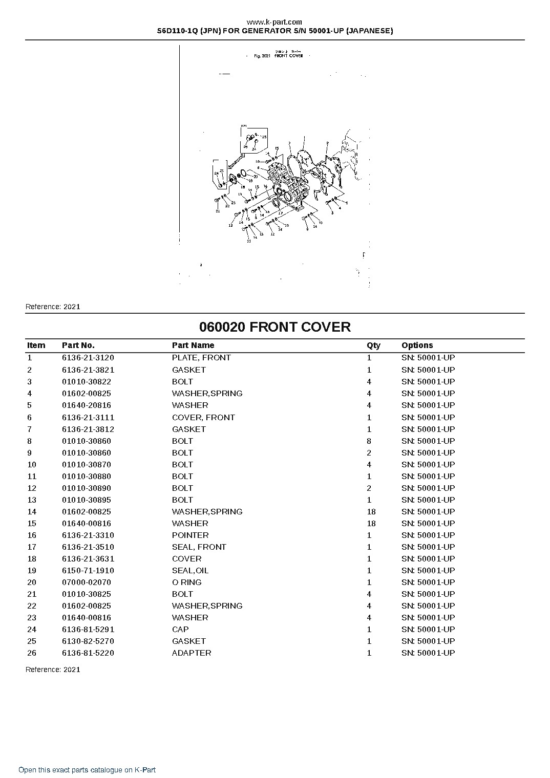 S6D110-1Q (JPN) FOR GENERATOR S/N 50001-UP (JAPANESE) – sample page 9