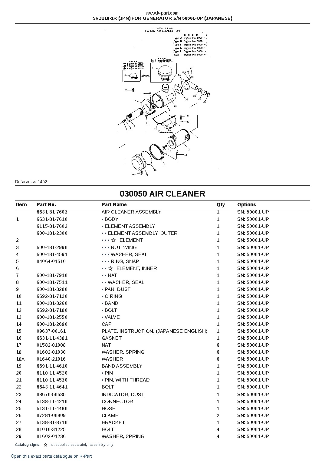 S6D110-1R (JPN) FOR GENERATOR S/N 50001-UP (JAPANESE) – sample page 7