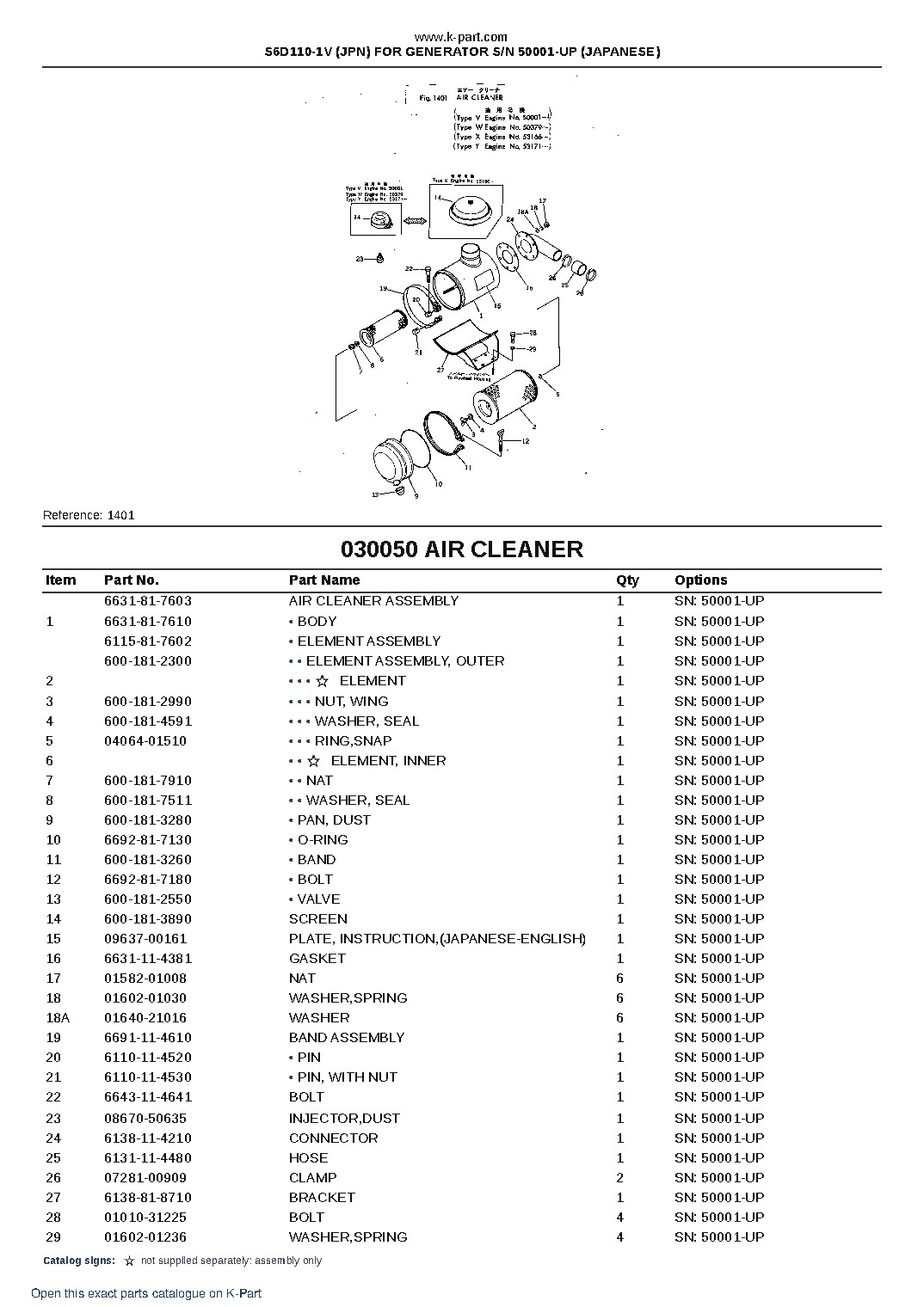 S6D110-1V (JPN) FOR GENERATOR S/N 50001-UP (JAPANESE) – sample page 6 S6D110-1V (JPN) FOR GENERATOR S/N 50001-UP (JAPANESE) – sample page 6