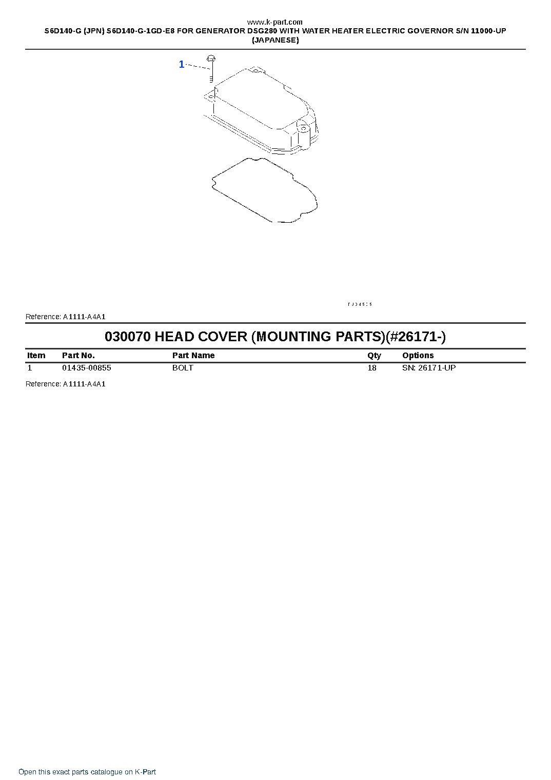 S6D140-G (JPN) S6D140-G-1GD-E8 FOR GENERATOR DSG280 WITH WATER HEATER ELECTRIC GOVERNOR S/N 11000-UP (JAPANESE) – sample page 10