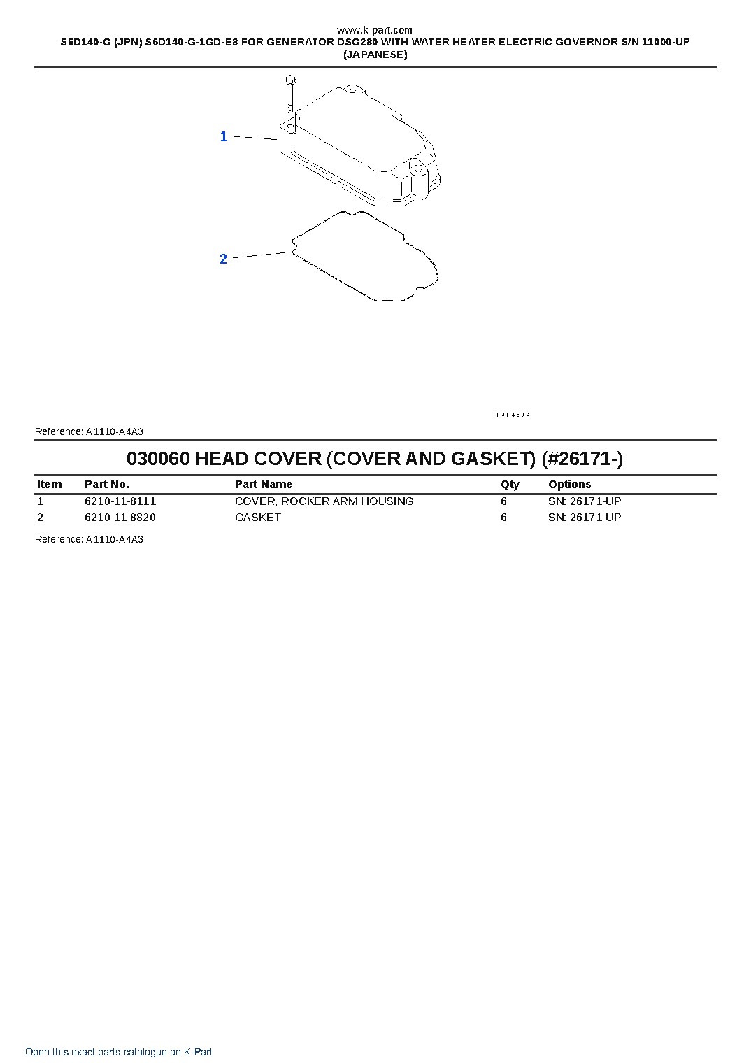 S6D140-G (JPN) S6D140-G-1GD-E8 FOR GENERATOR DSG280 WITH WATER HEATER ELECTRIC GOVERNOR S/N 11000-UP (JAPANESE) – sample page 9