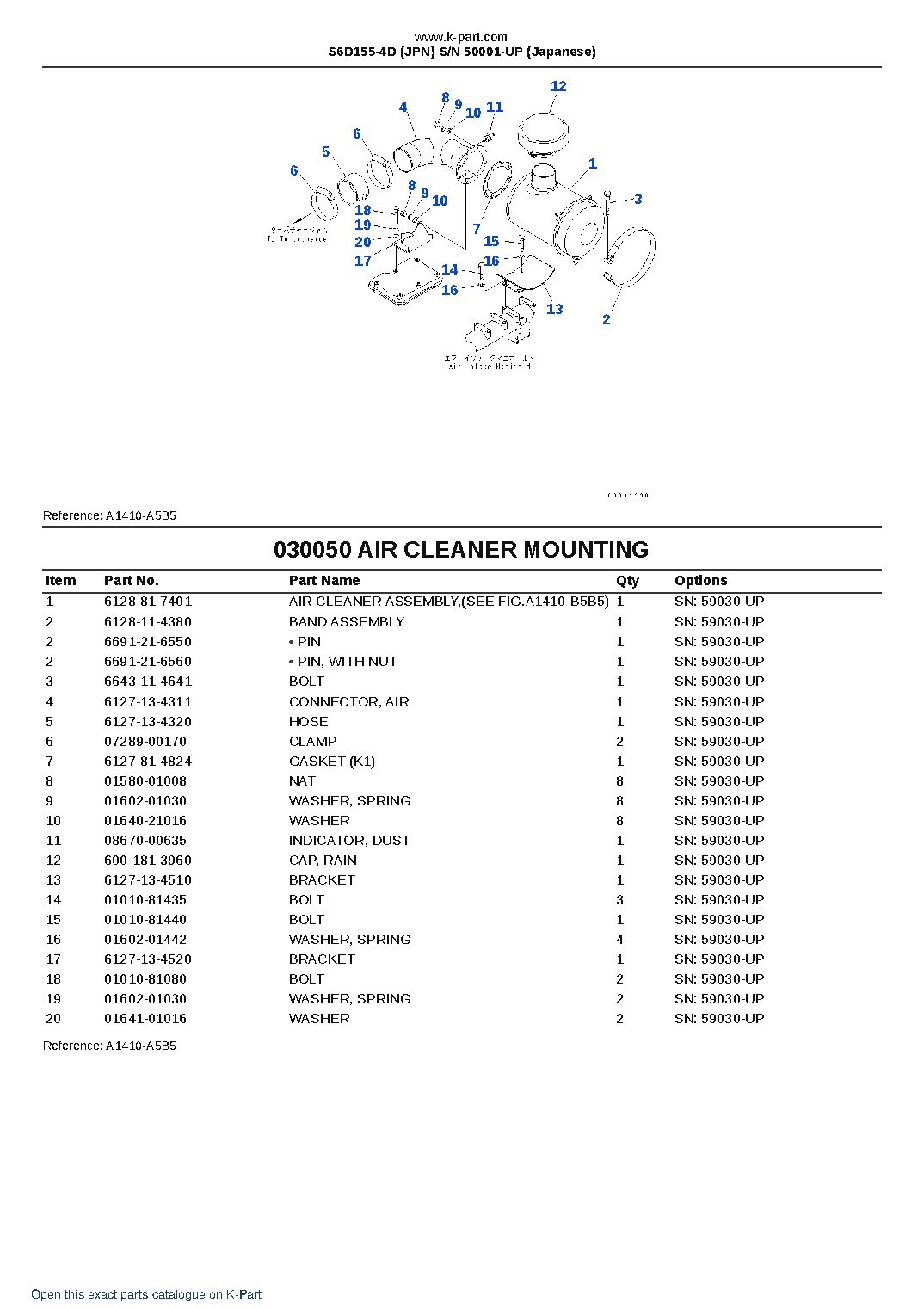 S6D155-4D (JPN)  S/N 50001-UP (Japanese) – sample page 6