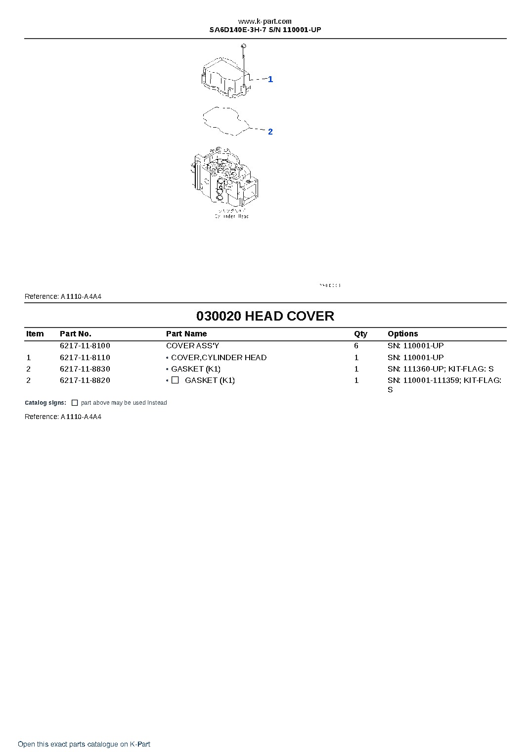 SA6D140E-3H-7 S/N 110001-UP – sample page 3 SA6D140E-3H-7 S/N 110001-UP – sample page 3