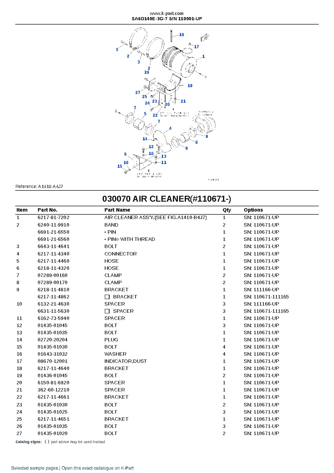 SA6D140E-3G-7 S/N 110001-UP – sample page 9 SA6D140E-3G-7 S/N 110001-UP – sample page 9