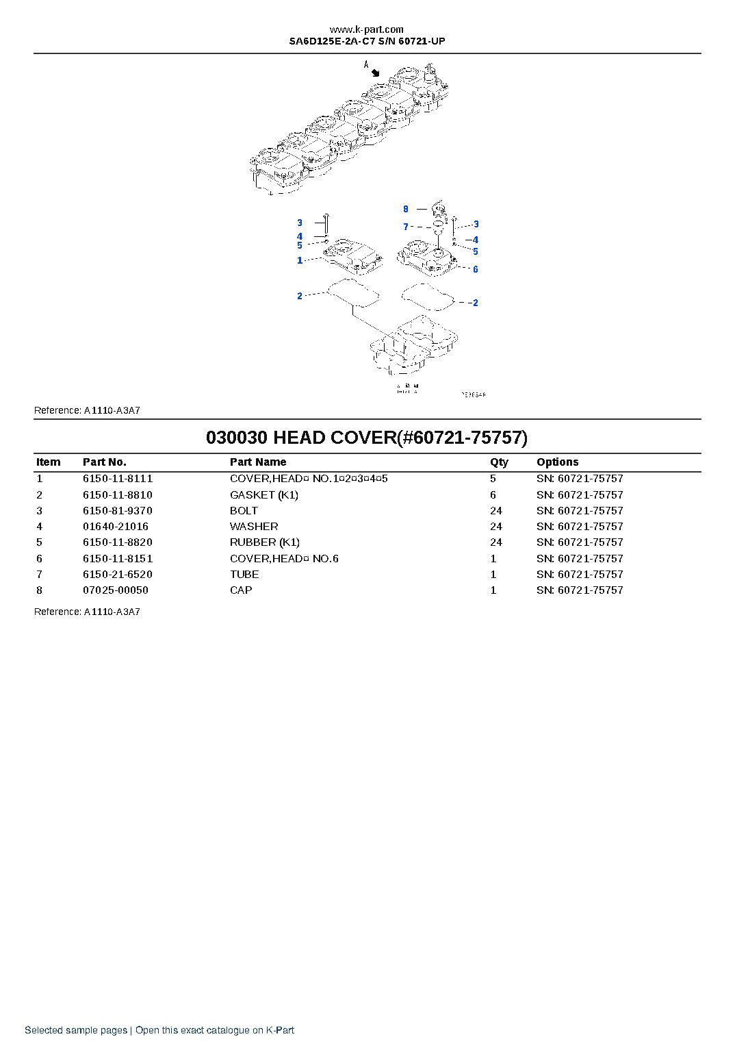 SA6D125E-2A-C7 S/N 60721-UP – sample page 3 SA6D125E-2A-C7 S/N 60721-UP – sample page 3