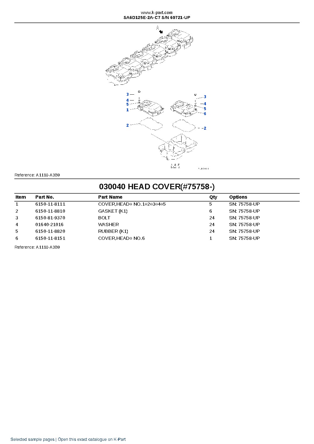 SA6D125E-2A-C7 S/N 60721-UP – sample page 4 SA6D125E-2A-C7 S/N 60721-UP – sample page 4
