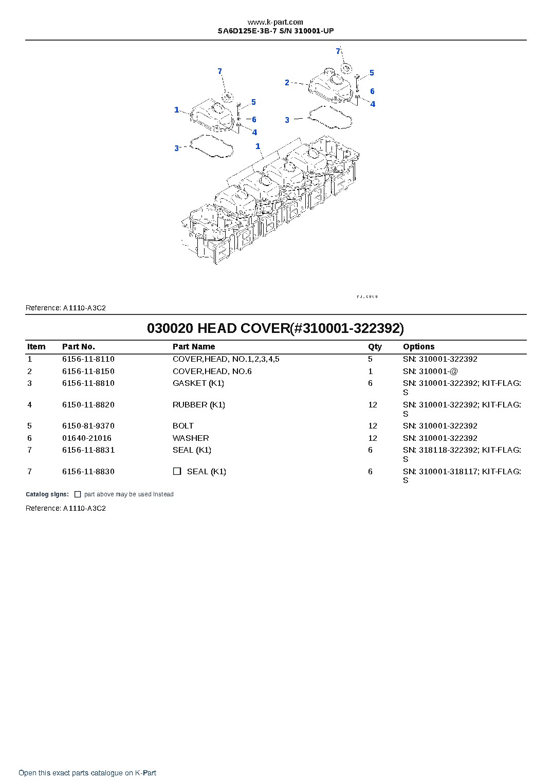 SA6D125E-3B-7 S/N 310001-UP – sample page 3 SA6D125E-3B-7 S/N 310001-UP – sample page 3