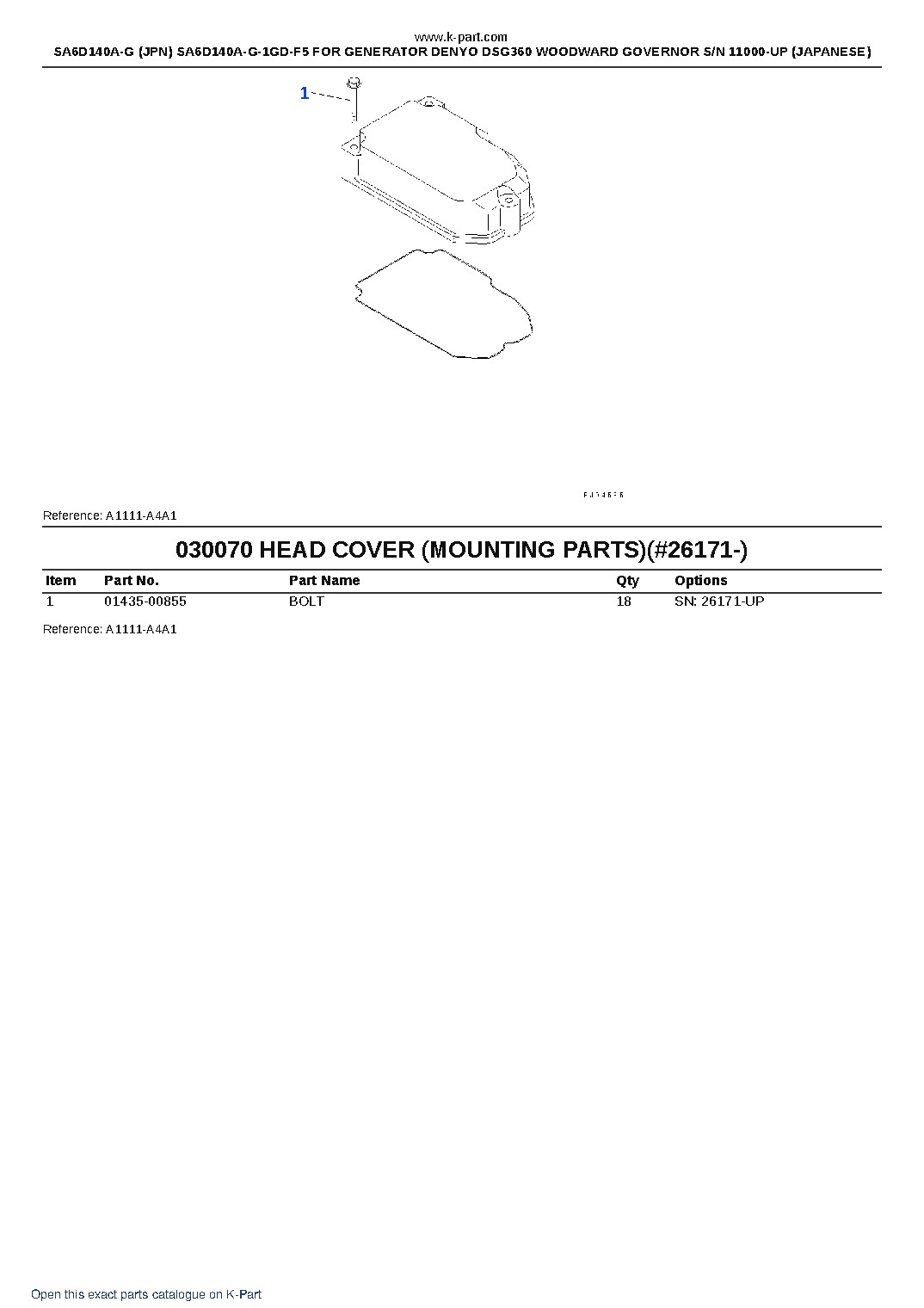 SA6D140A-G (JPN) SA6D140A-G-1GD-F5 FOR GENERATOR DENYO DSG360 WOODWARD GOVERNOR S/N 11000-UP (JAPANESE) – sample page 10