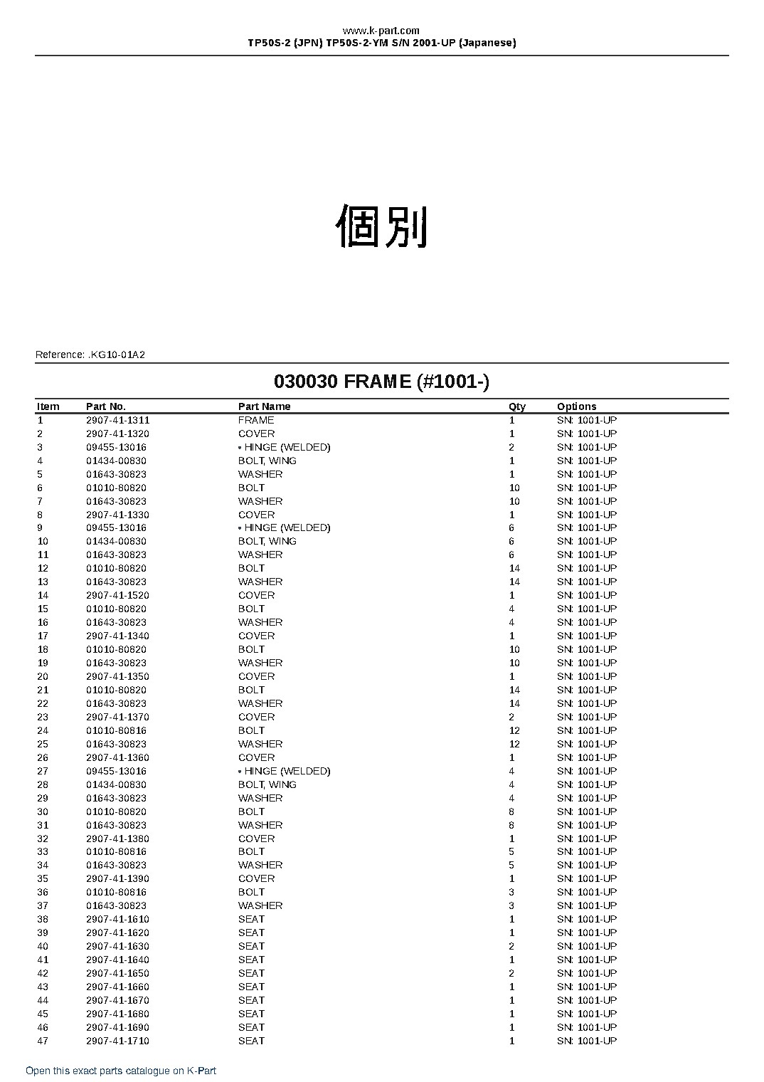 TP50S-2 (JPN) TP50S-2-YM S/N 2001-UP (Japanese) – sample page 5