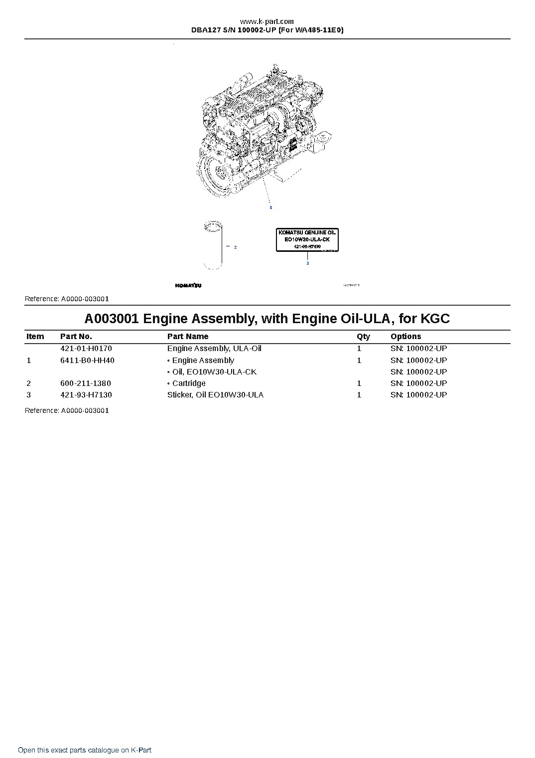 DBA127 S/N 100002-UP (For WA485-11E0) – sample page 3 DBA127 S/N 100002-UP (For WA485-11E0) – sample page 3