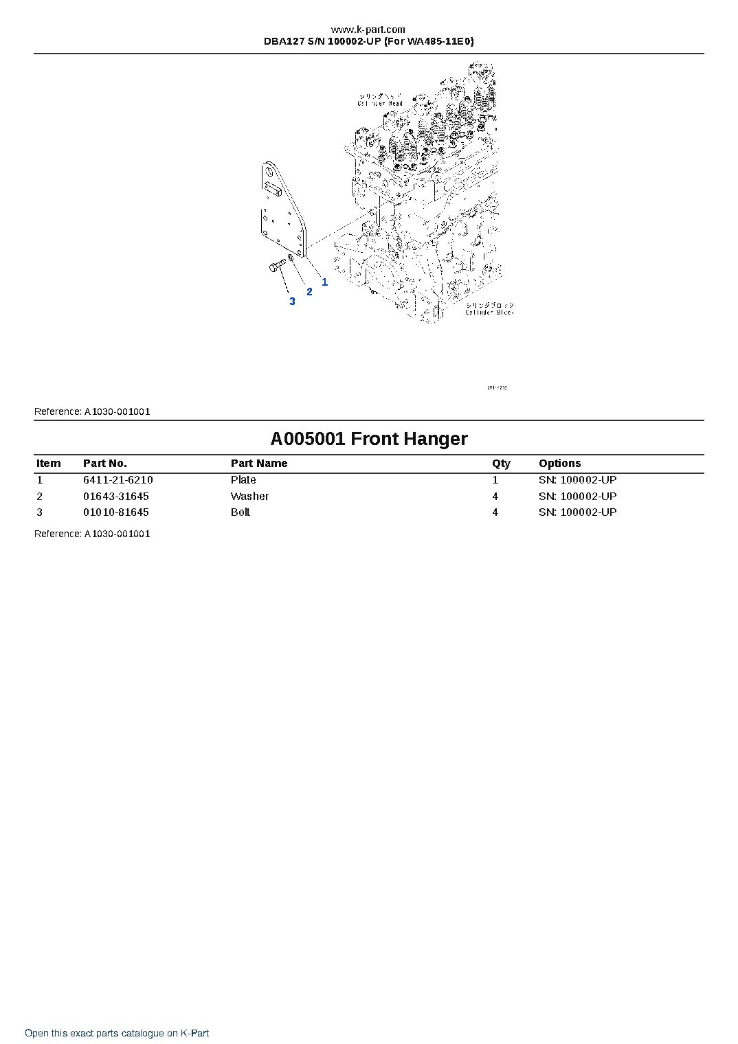 DBA127 S/N 100002-UP (For WA485-11E0) – sample page 7 DBA127 S/N 100002-UP (For WA485-11E0) – sample page 7