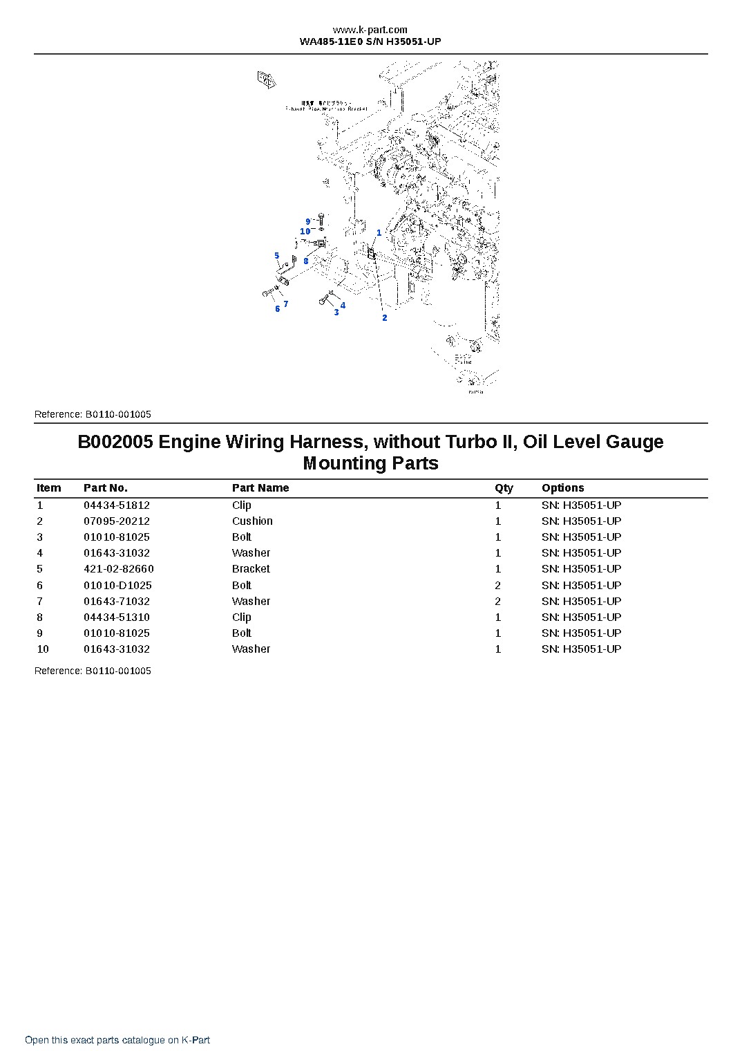 WA485-11E0 S/N H35051-UP – sample page 9 WA485-11E0 S/N H35051-UP – sample page 9