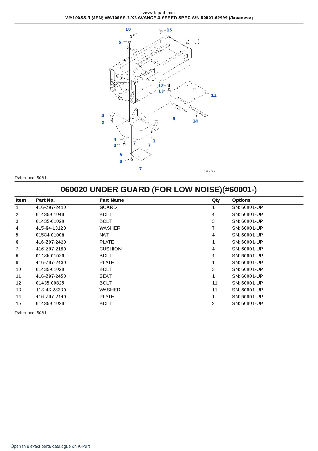 WA100SS-3 (JPN) WA100SS-3-X3 AVANCE 4-SPEED SPEC S/N 60001-62999 (Japanese) – sample page 4