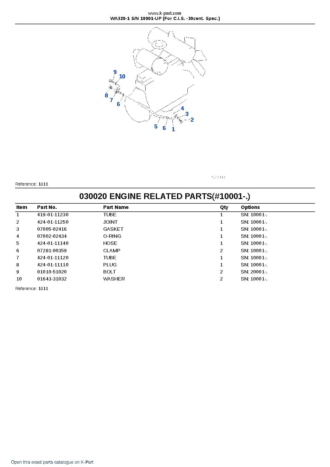 WA320-1 S/N 10001-UP (For C.I.S. -30cent. Spec.) – sample page 2