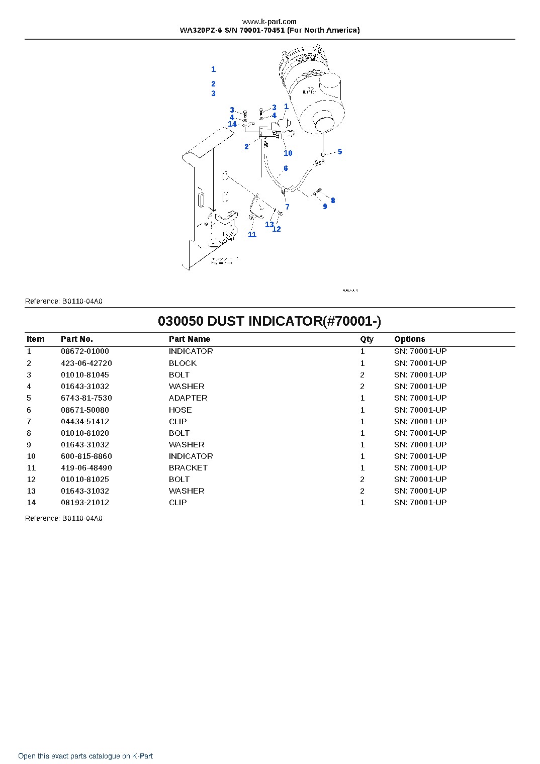 WA320PZ-6 S/N 70001-70451 (For North America) – sample page 6 WA320PZ-6 S/N 70001-70451 (For North America) – sample page 6