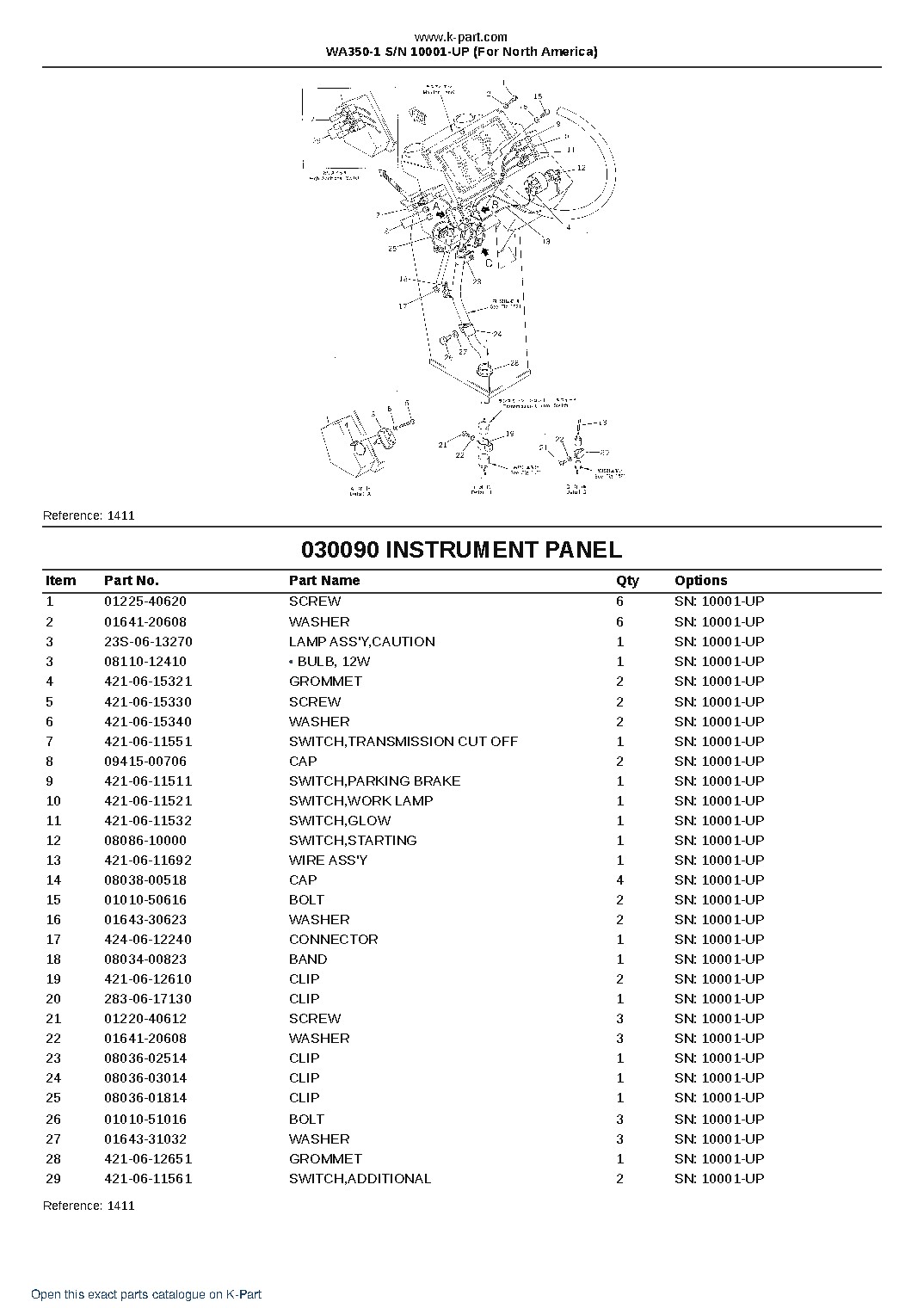 WA350-1 S/N 10001-UP (For North America) – sample page 10