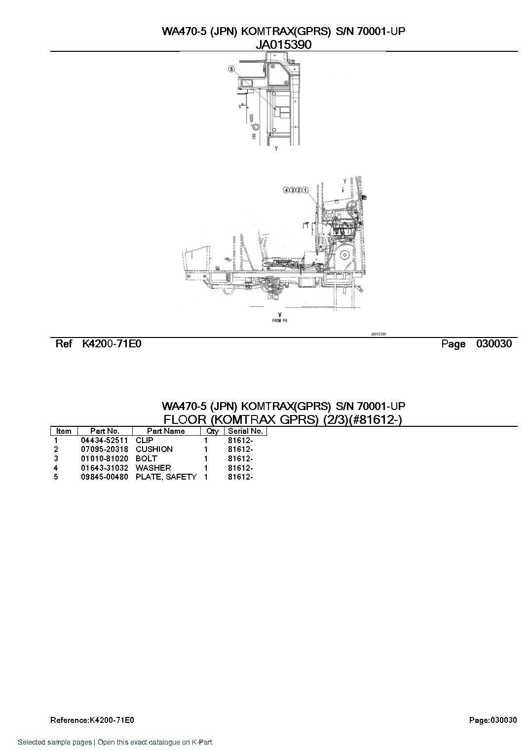 WA470-5 (JPN) KOMTRAX(GPRS) S/N 70001-UP – sample page 3 WA470-5 (JPN) KOMTRAX(GPRS) S/N 70001-UP – sample page 3