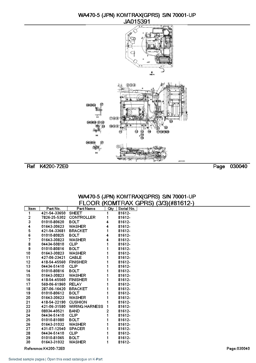 WA470-5 (JPN) KOMTRAX(GPRS) S/N 70001-UP – sample page 4 WA470-5 (JPN) KOMTRAX(GPRS) S/N 70001-UP – sample page 4