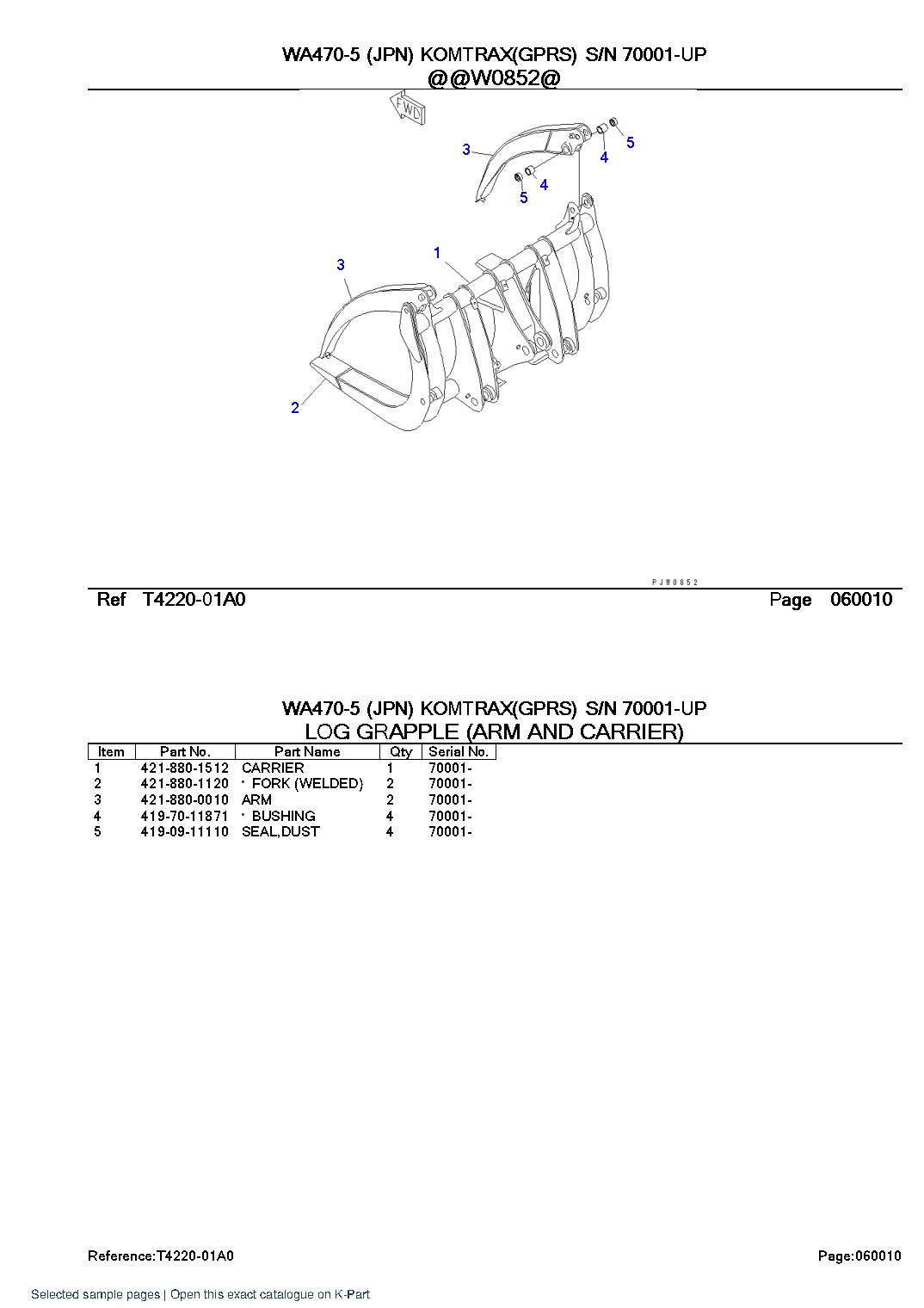WA470-5 (JPN) KOMTRAX(GPRS) S/N 70001-UP – sample page 6 WA470-5 (JPN) KOMTRAX(GPRS) S/N 70001-UP – sample page 6