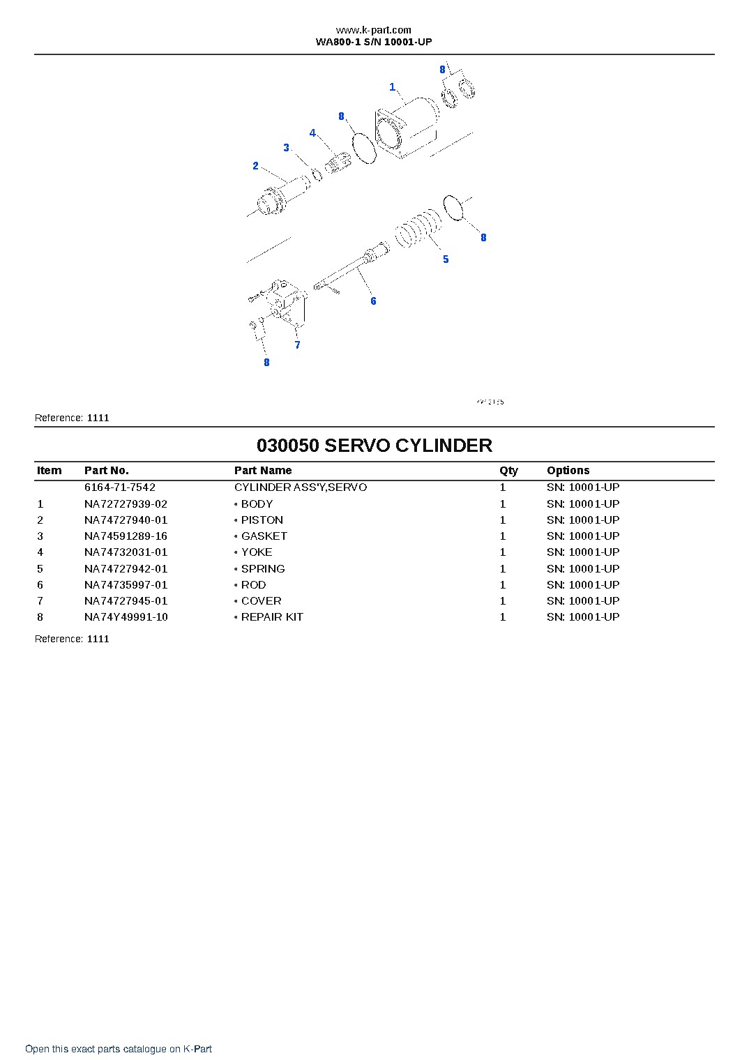 WA800-1 S/N 10001-UP – sample page 8