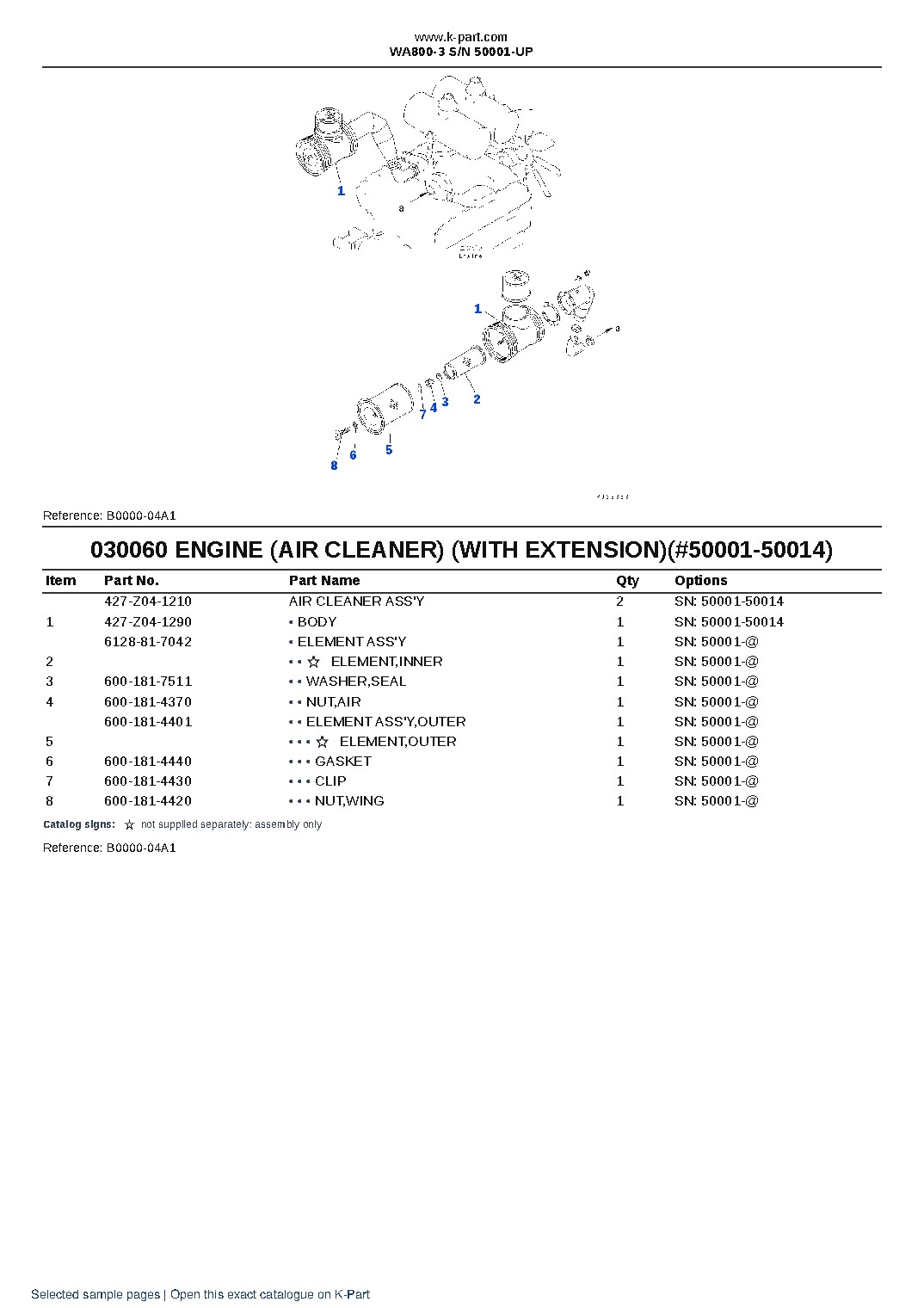 WA800-3 S/N 50001-UP – sample page 8 WA800-3 S/N 50001-UP – sample page 8