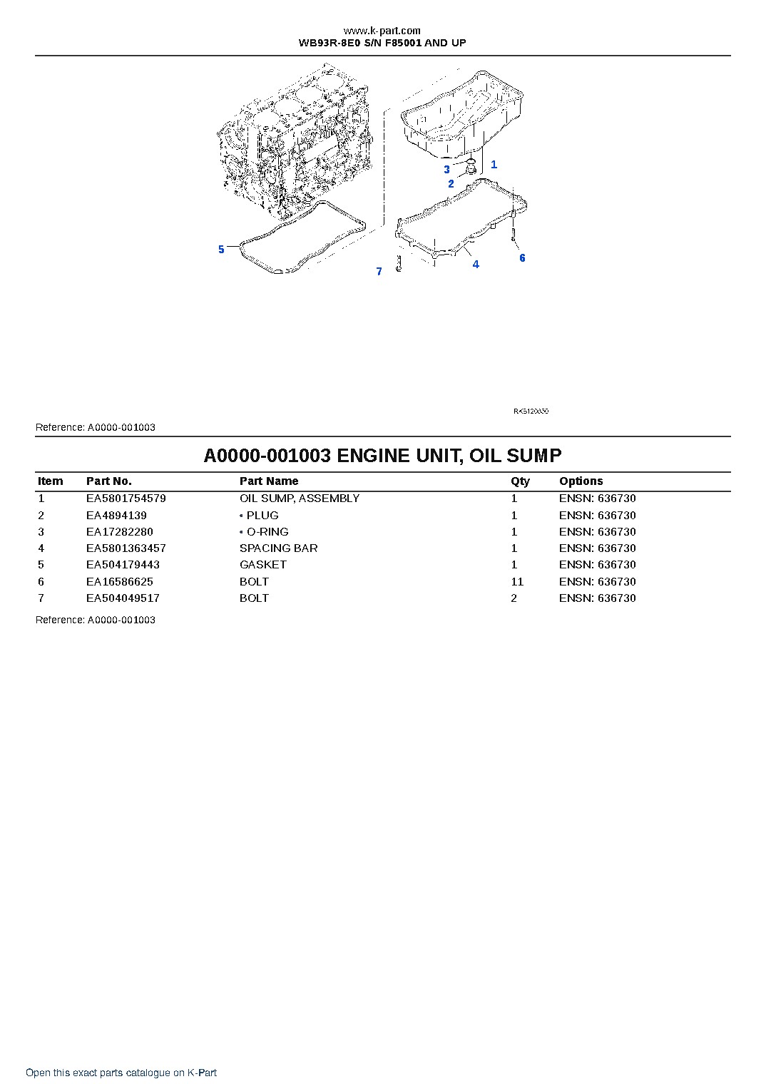 WB93R-8E0 S/N F85001 AND UP – sample page 3 WB93R-8E0 S/N F85001 AND UP – sample page 3