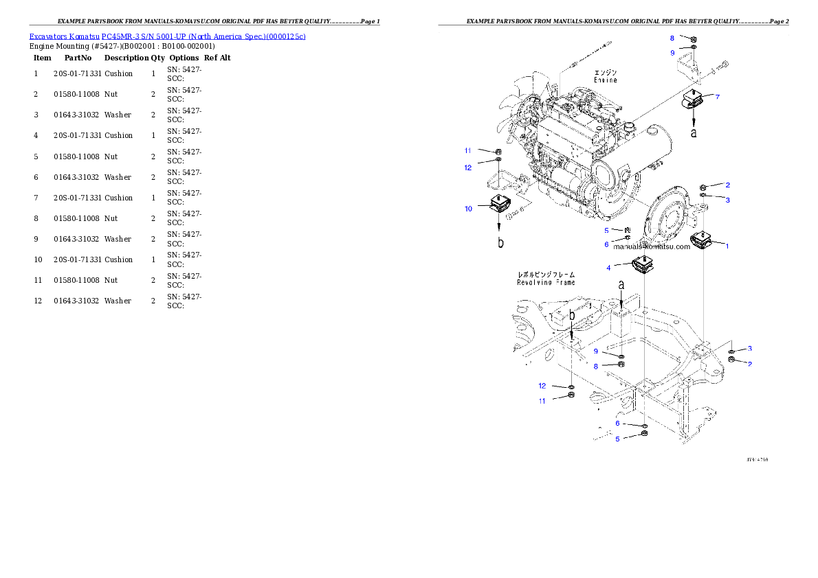 PC45MR-3 S/N F30003- Partsbook