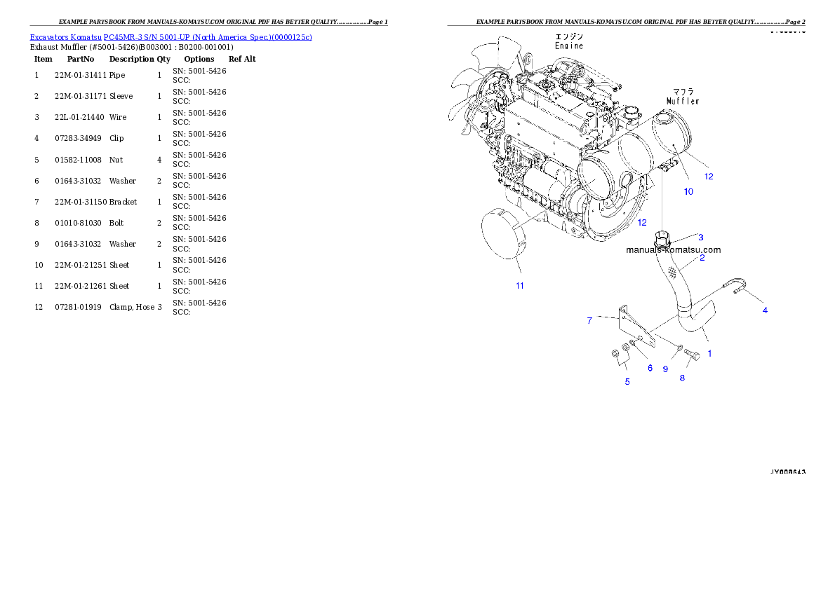 PC45MR-3 S/N F30003- Partsbook