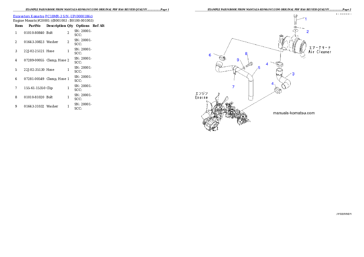 PC18MR-3 S/N -UP Partsbook