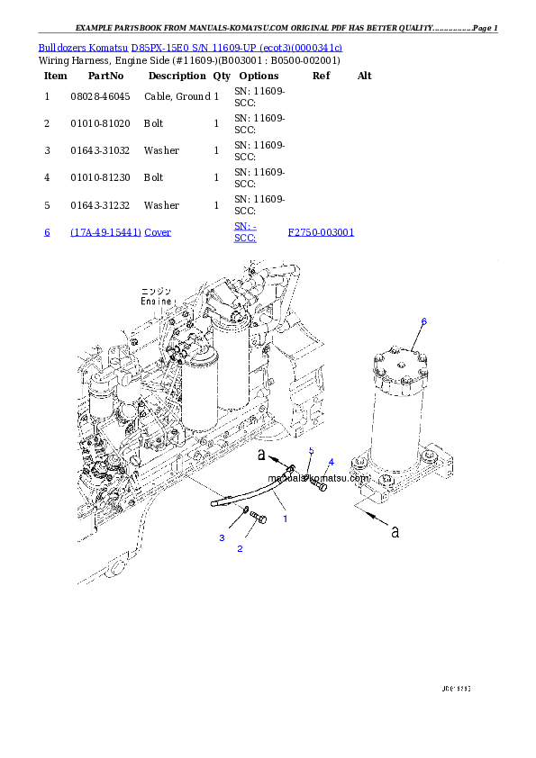 D85PX-15E0 S/N 11609-UP (ecot3) Partsbook