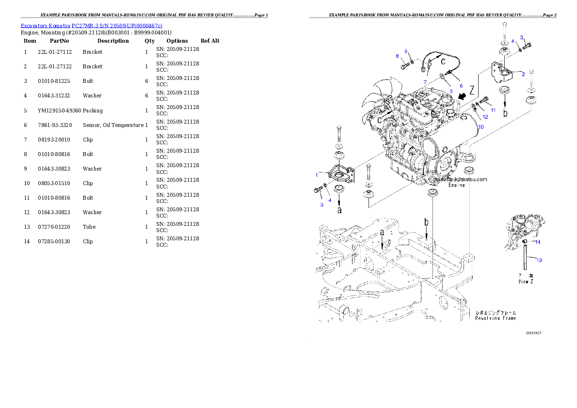 PC27MR-3 S/N 20509-UP Partsbook