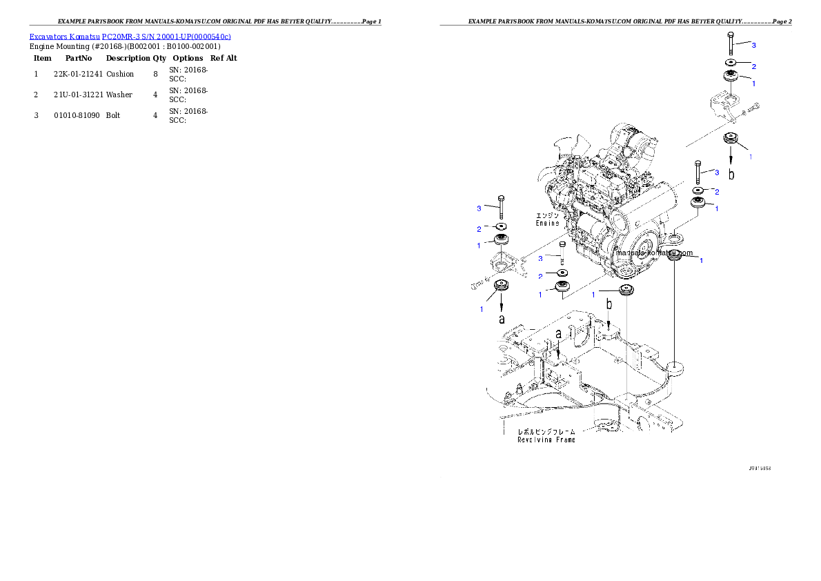 PC20MR-3 S/N 20001-UP Partsbook