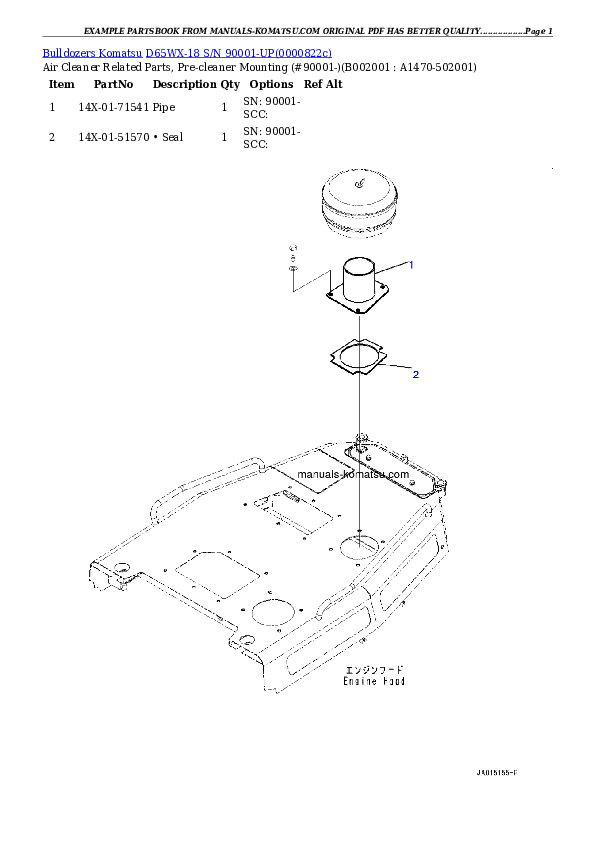 D65WX-18 S/N 0-UP Partsbook