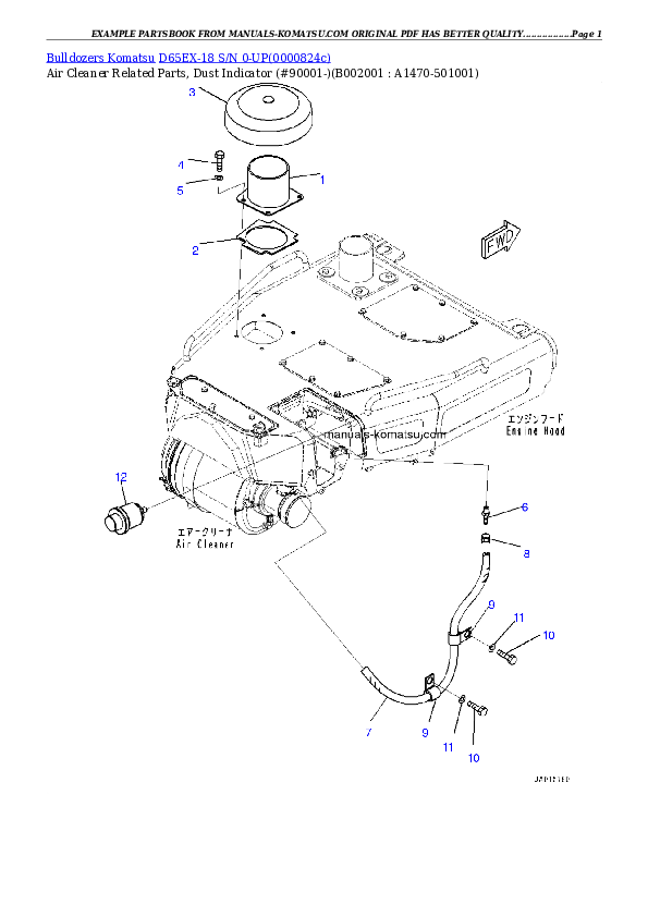 D65EX-18 S/N 90001-UP Partsbook