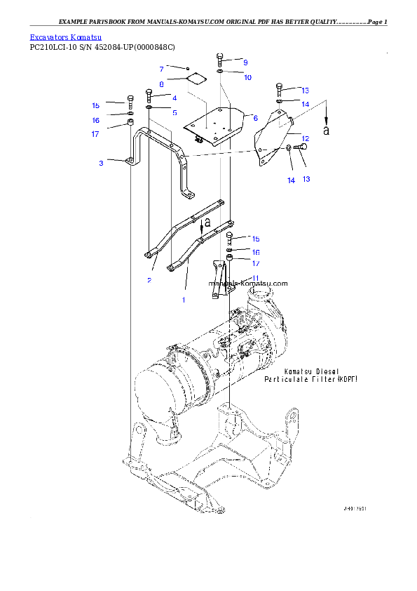 PC210LCI-10 S/N 452084-UP Partsbook